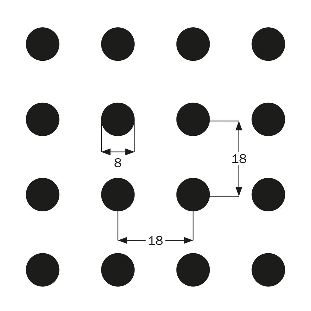 Vogl Lochplatte ASP SF  8/18R 1188X1998X12,5mm AVS