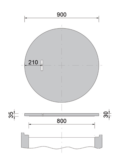 RHOMB. Betondeckel DN 1000 mm begehbar