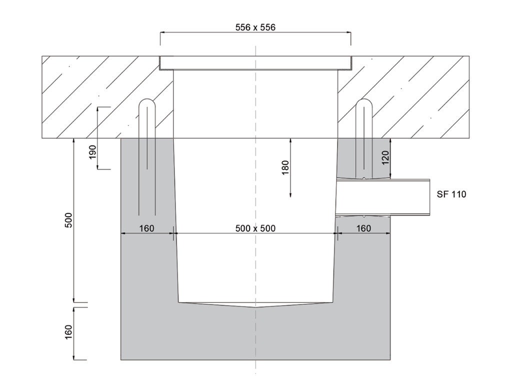 Pumpensumpf TYP 5 geschlossen 50X50X50 WST.25cm