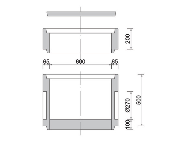 RHOMB. Aufsatzring 600X 100 mm
