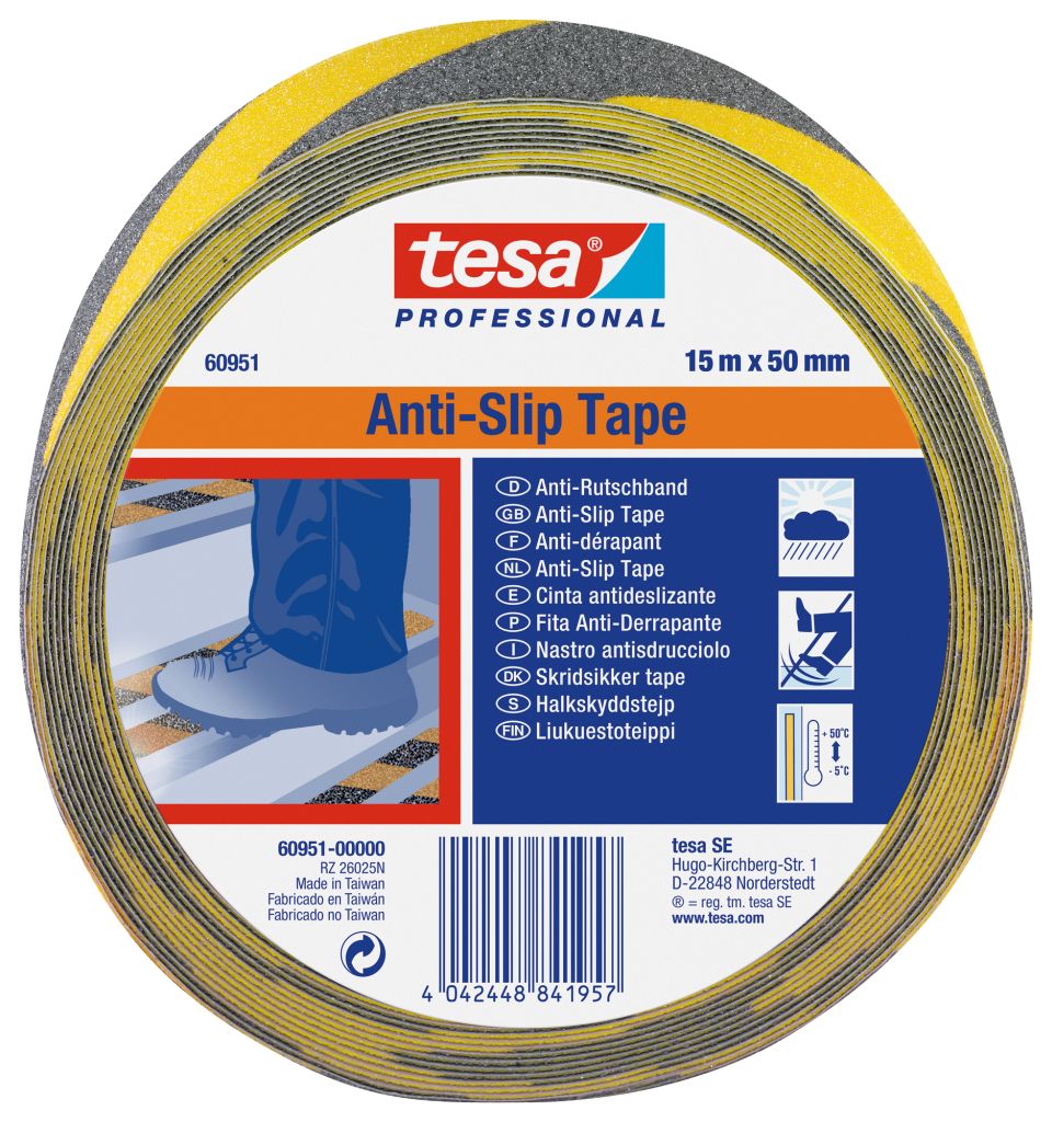 tesa Anti Rutschband schwarz-gelb