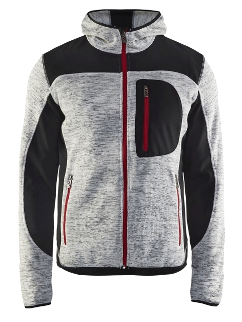Strickjacke Grau Melange/Schwarz