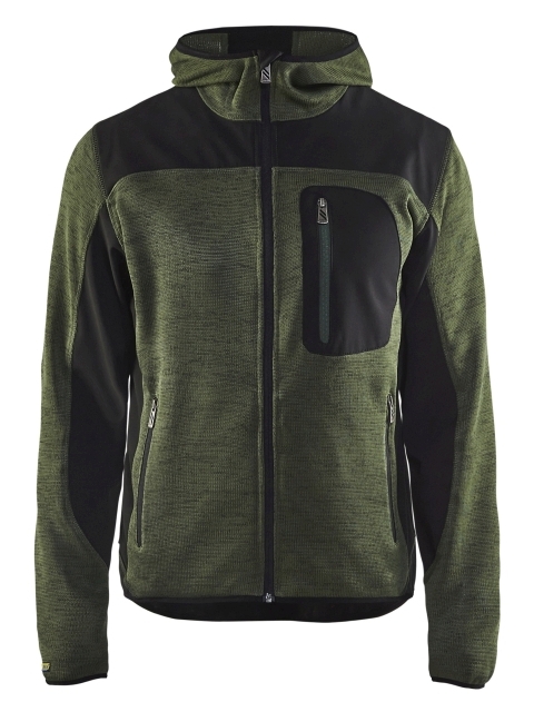 Strickjacke Armygrün/Schwarz