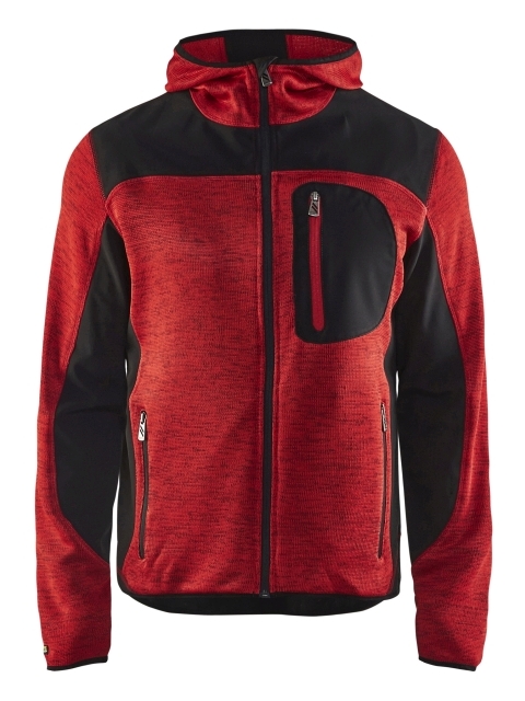 Strickjacke Rot/Schwarz