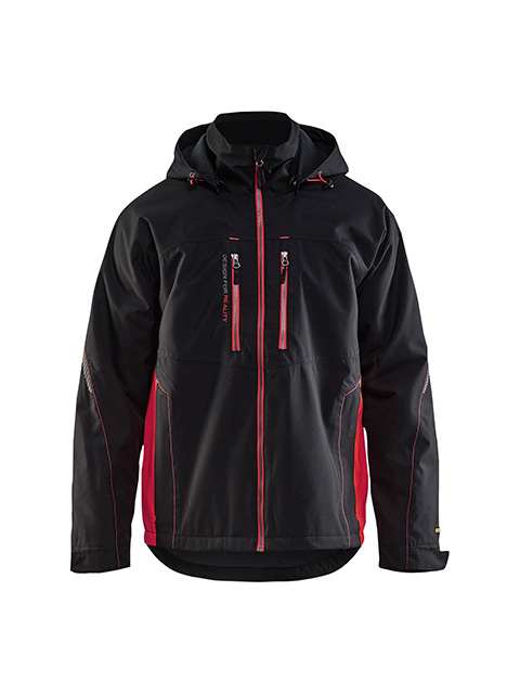 Leichte gefütterte Funktionsjacke Schwarz/Rot