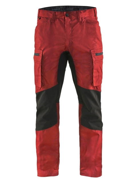 Service Arbeitshose Stretch Rot/Schwarz