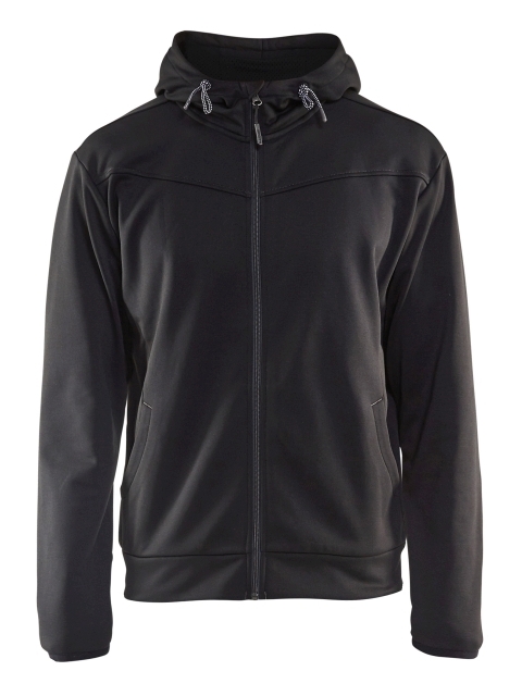 Hoodie mit Reißverschluss Schwarz/Dunkelgrau