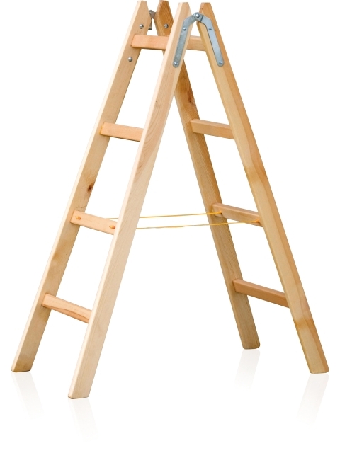 Holz-Doppelleiter Önorm 4-sprossig