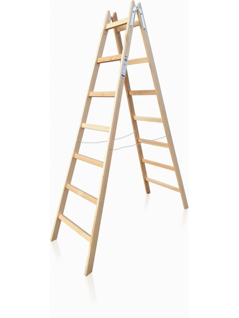 Holz-Doppelleiter Önorm 7-sprossig