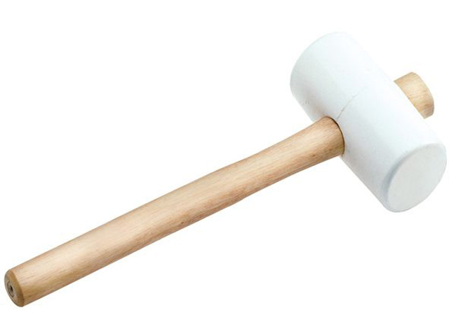 Gummihammer 65cm weiß mit Hartholzstiel