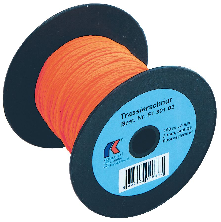 Trassierschnur 2mm, 100m, orange floureszierend