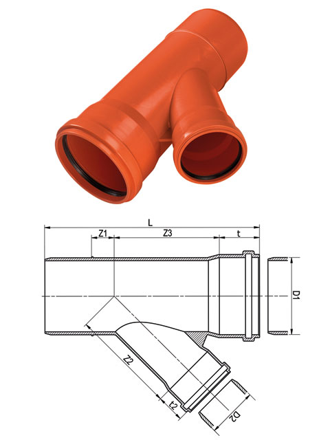 Wavin Acaro PP Abzweig 45°