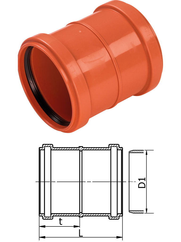 Wavin Acaro PP Doppelmuffe