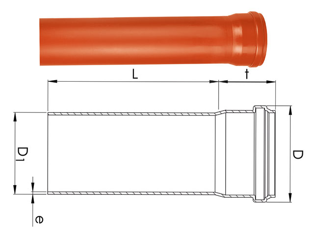 Wavin Acaro PP SN 12 Rohre mit angeformter Muffe