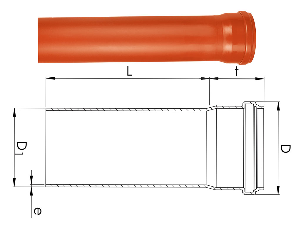 Wavin Acaro PP SN 12 Rohre mit angeformter Muffe