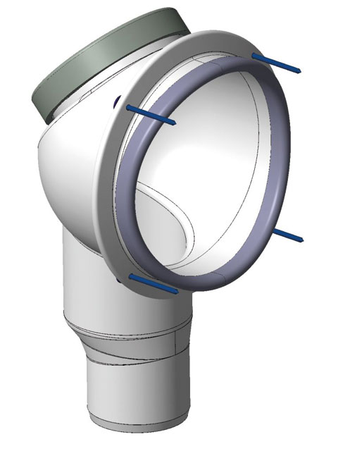 Schachtboden / Beton – innenliegende Pfeifenkopf