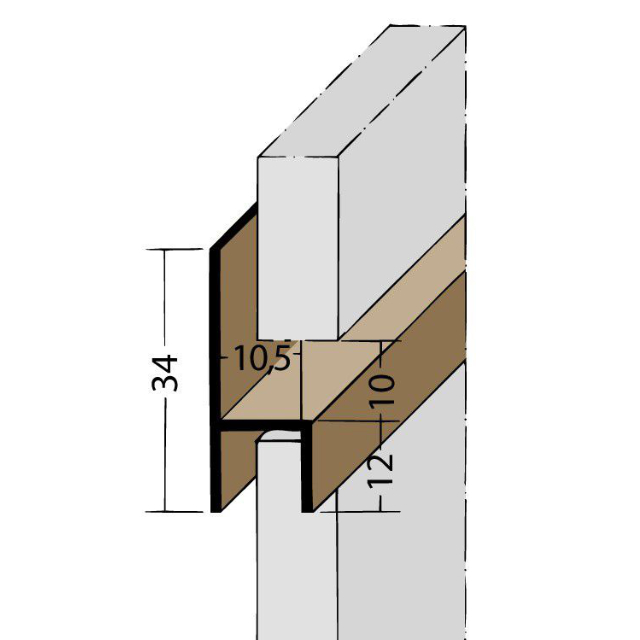 Fugen-h-Profil horizontal PVC 3536