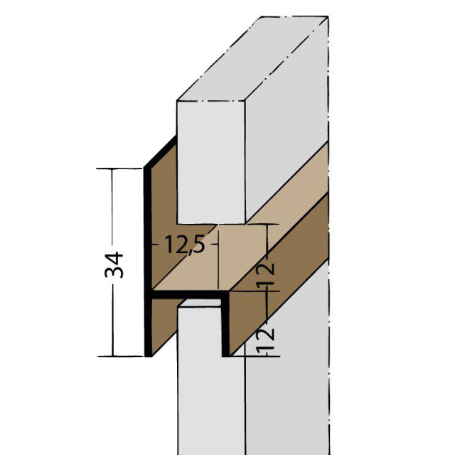 Fugen-h-Profil horizontal PVC 3537