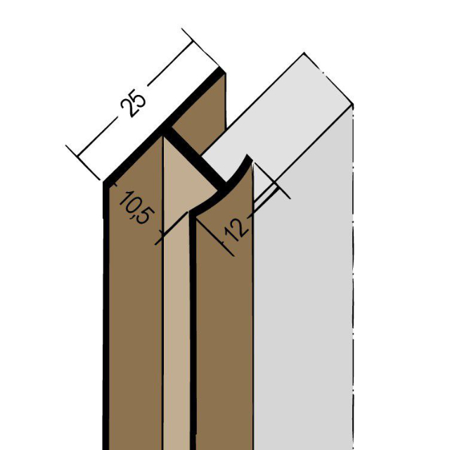 Fugenprofil vertikal Doppel-T-Profil PVC 3547