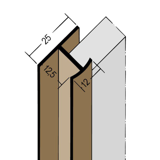 Fugenprofil vertikal Doppel-T-Profil PVC 3548