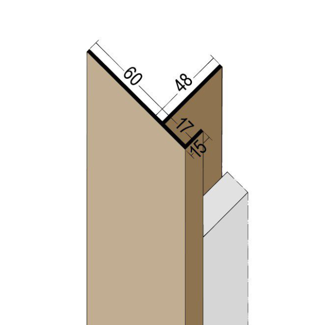 Anschlussprofil mit Schnittkantenüberdeckung PVC 3562