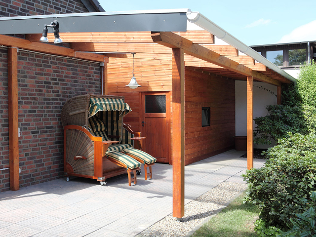 Dachrinnen-Set für Terrasse/Vordach als Pultdach bis 8 m