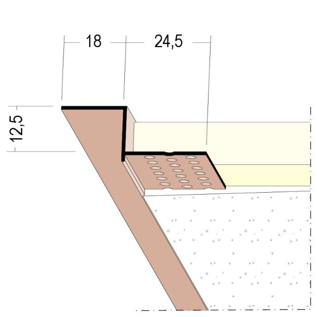 Anschlussprofil mit Schattenfuge für den Trockenbau 37834