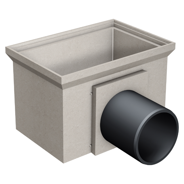 MEA SK-UT-KURZ Skinkkasten-Unterteil mit integriertem Ablaufstutzen Ø 200 mm