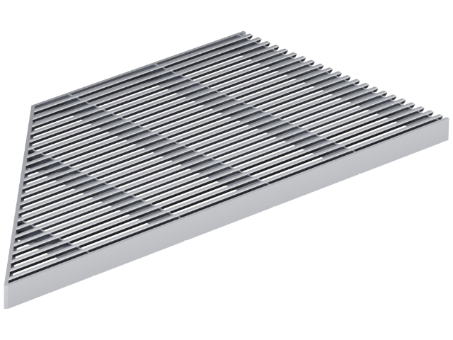 Design-Längsstabrost für Eckelement Edelstahl rechts RB 250