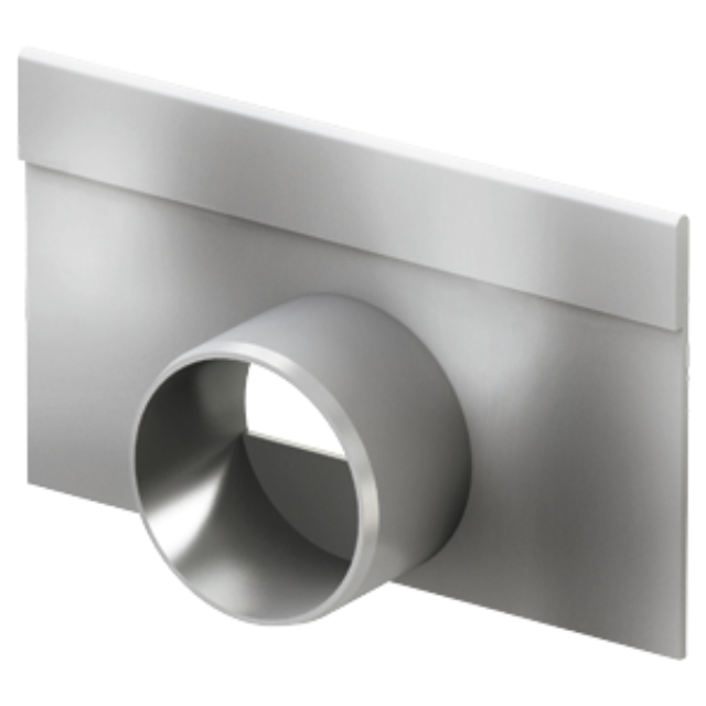 Stirnwand mit Stutzen für Rinnenende (Flachrinne) Edelstahl NW 100