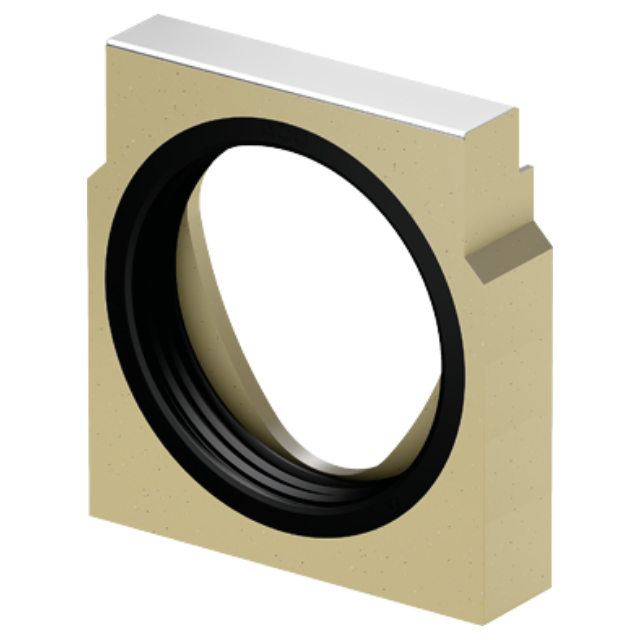 Stirnwand für Rinnenende (LLD) Edelstahl NW 150