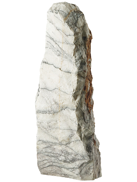 Marmor-Monolithen, Weiß mit Adern, bruchrau