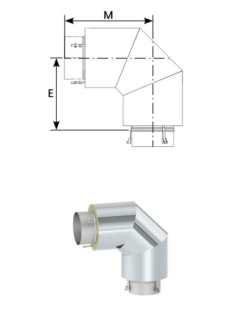 Überdruckdichte Verbindungsleitung - Bogen 90° für Verbindungsleitung