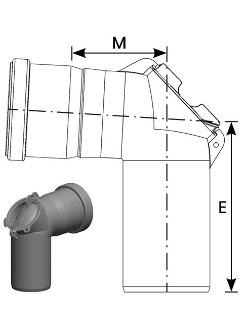 Modulares Stecksystem - Bogen 87° mit Revisionsöffnung