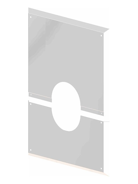 Modulares Stecksystem - Wandblende geteilt ohne Lüftungsschlitze (Stahlblech pulverbeschichtet weiß)