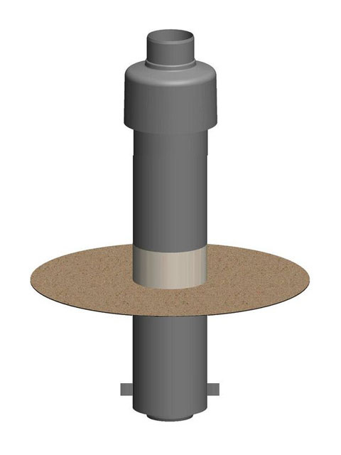 Konzentrisches System - Flachdachdurchführung universal mit Metallkragen für KombiLine Leichtbauschacht (ohne Innenrohr)