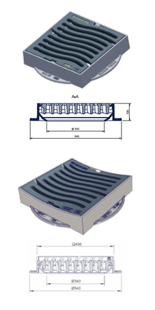 Strassen-/Hofeinlaufgitter Rinnenform