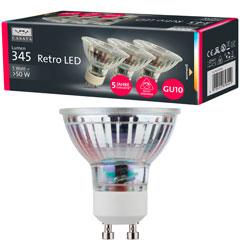 CASAYA LED-Leuchtmittel Glas-Reflektor GU10, 3er-Set