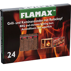 FLAMAX Ökologischer  Holzfaseranzünder mit Reibekopf